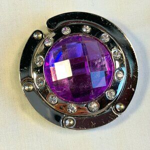 Purple & Chrome w/Bling Purse Bag Holder